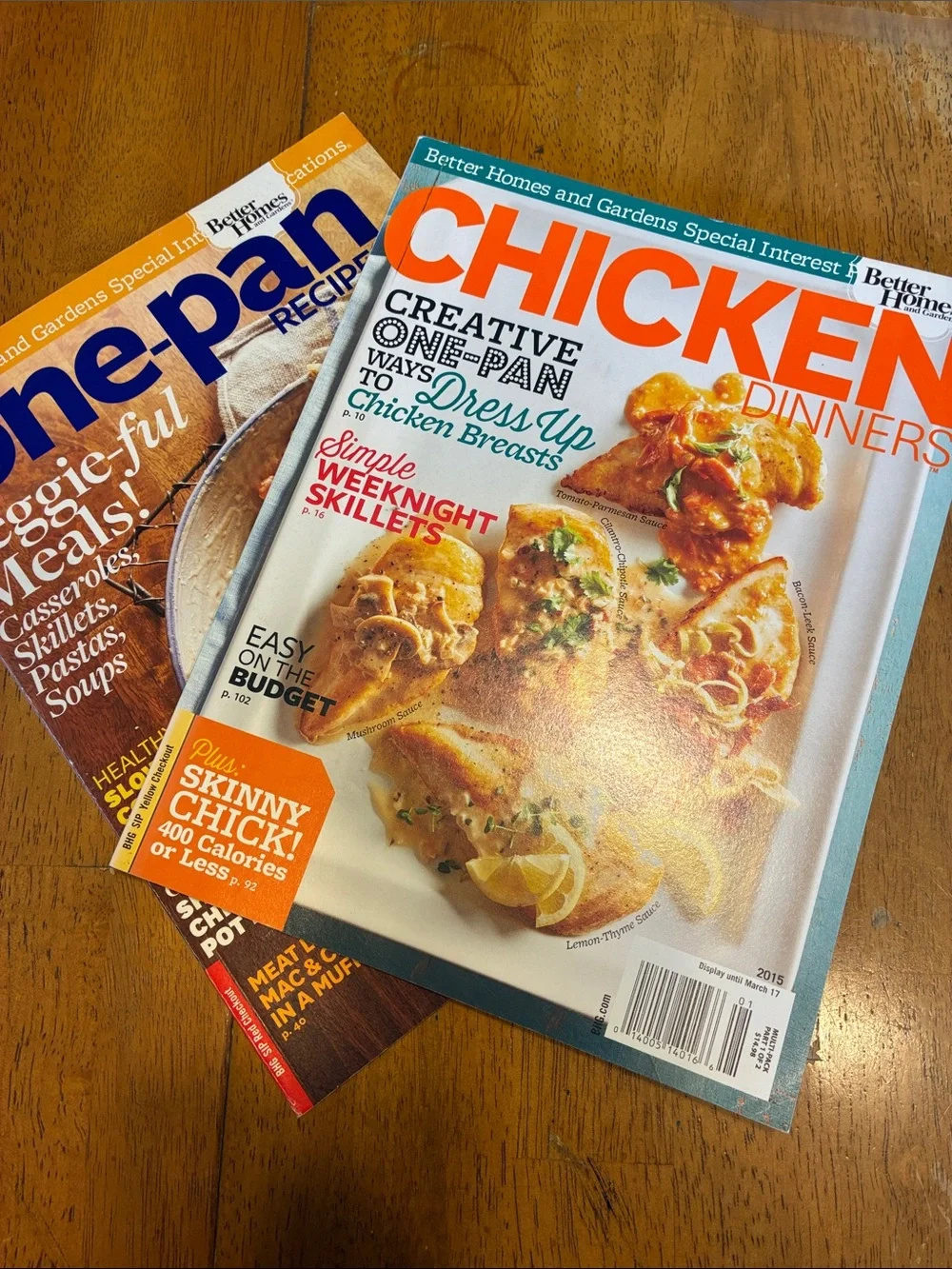 Better Homes & Gardens Chicken Dinners & one - pan recipes cookbook magazines